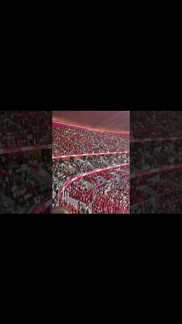 Torcida do Marrocos cantando a hino antes da partida contra a França (Semifinal da Copa 2022)