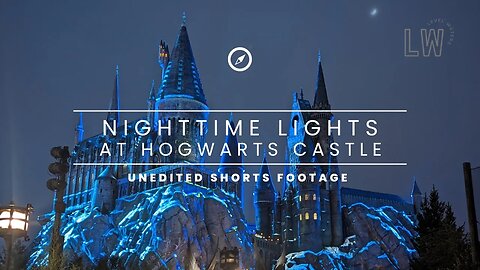 Nighttime Lights at Hogwarts Castle UNEDITED footage for shorts - Universal Orlando Harry Potter