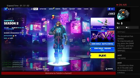 Trek2m is Playing Fortnite training Day 586