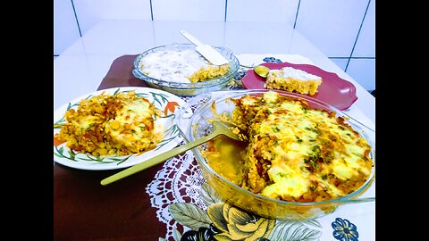BAKED RICE WITH CABBAGE AND PEAR PAVE