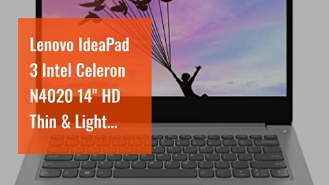 Lenovo IdeaPad 3 Intel Celeron N4020 14'' HD Thin & Light Laptop (4GB/256GB SSD/Windows 11/MS O...