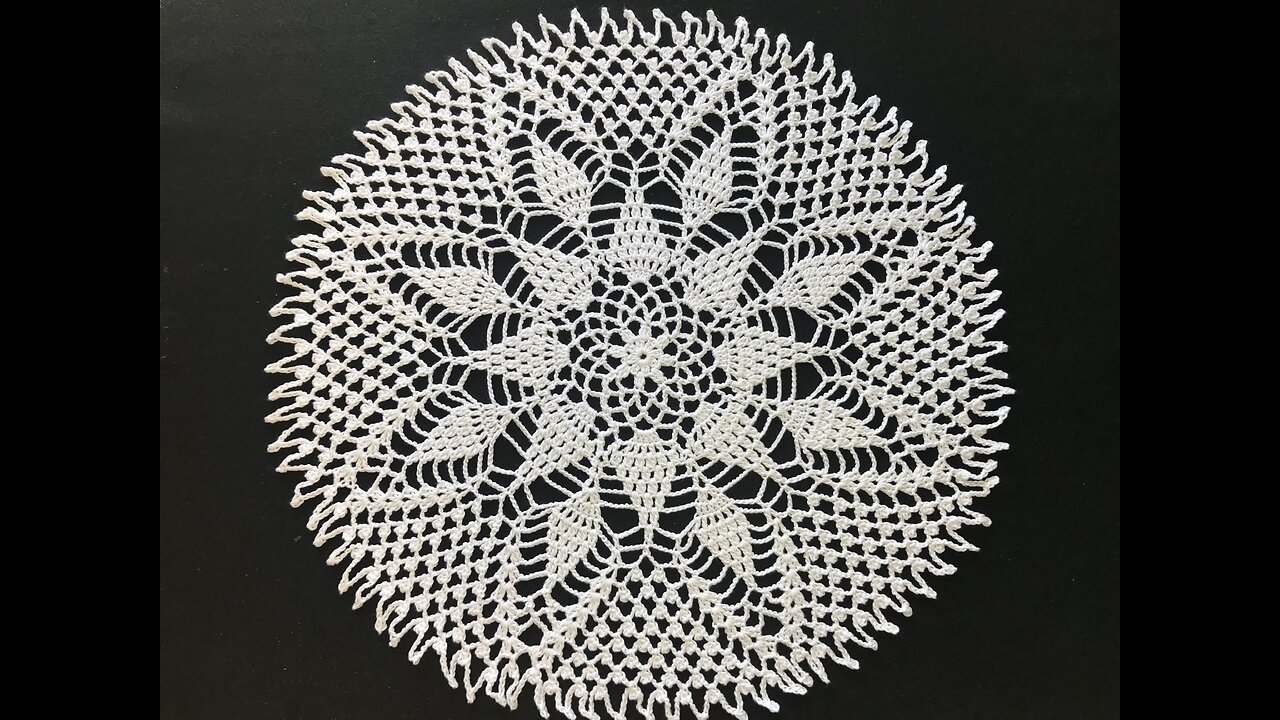 (#C-518)-(LEFTIES)-(ep.4/4)-Pineapple Crochet Table Center