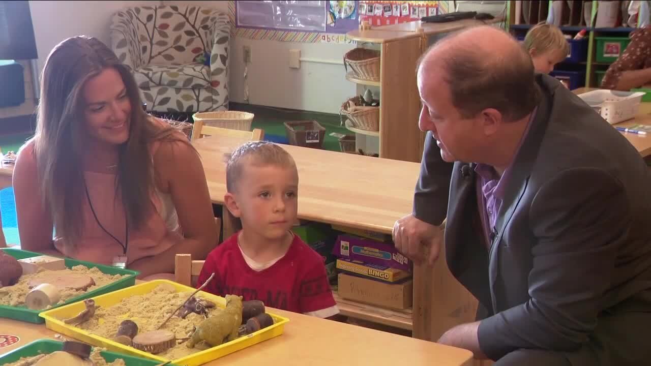 Gov. Jared Polis celebrates the launch of universal preschool in Colorado