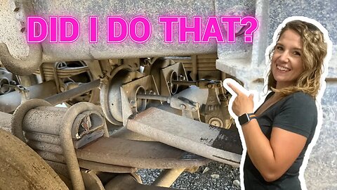 Did I do that? Broken leaf spring on my Kenworth SturdyWeld Dump Truck Pup Trailer.