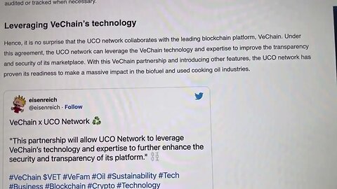 VeChain REVOLUTIONIZES THE WORLDS FUTURE OIL INDUSTRY.