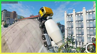TruckFails | Giant Bulge in the city vs Cars And Trucks #220 | BeamNG.Drive |TrucksFails