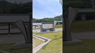경북 상주 낙강교. 경천대에서 출발하여 경천섬까지 이어진 출렁이는 긴 다리