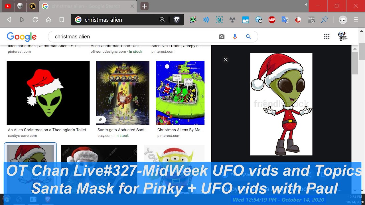 Mid-Week (USA Wed) Live UFO Topics & Vid Analysis - Xmas Pinky and UFO vids ] - OT Chan Live#327