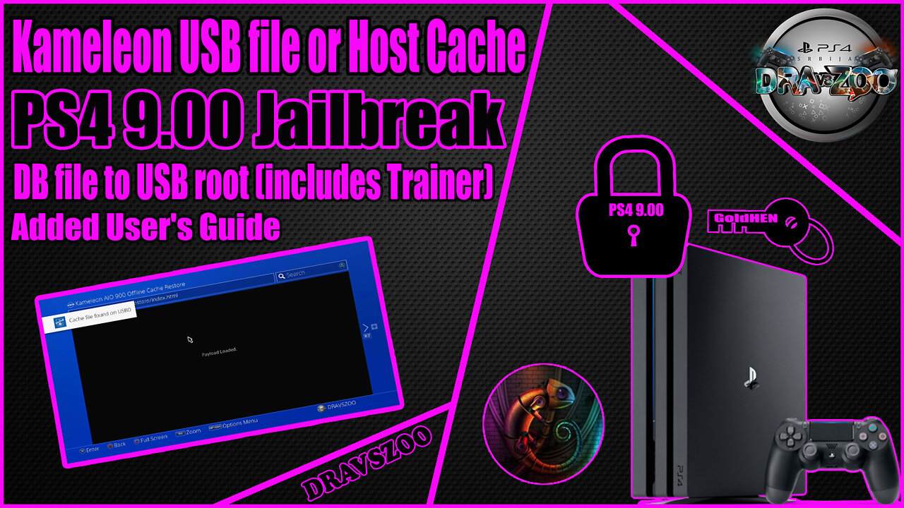 PS4 9.00 Kameleon HOST to User's Guide | USB Metod | USB file will cache Full host & PS4 Trainer
