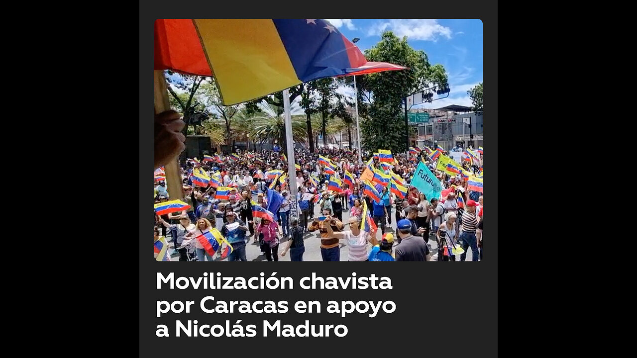 Seguidores de Nicolás Maduro marchan por Caracas para defender los resultados electorales