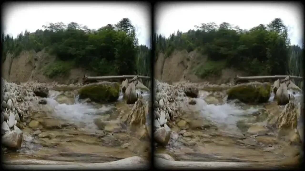 3D VR180 Waterfall Oberallgäu Bavaria, People Relax made 4 Meditation Nature Sound #VR Waterfall ##