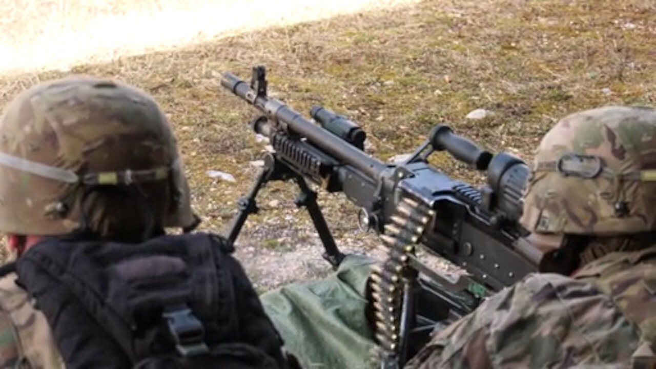 M240B machine gun training B-Roll