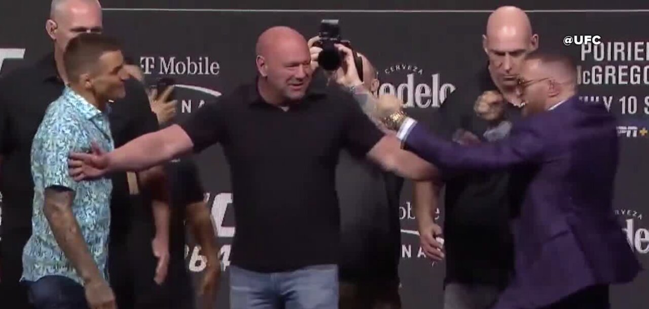 Things get heated at fight press conference