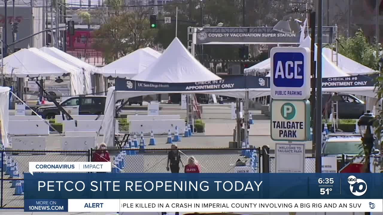 Petco Park vaccine super station reopens