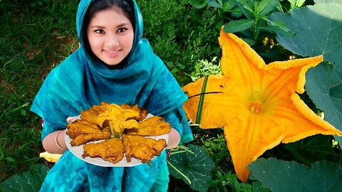 ডিম দিয়ে কুমড়ার ফুল ভাজা | Delicious Kumro Phool and Egg Fry | Village Style Recipe