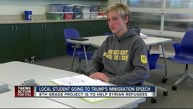 Eighth grader working to help Syrian refugees