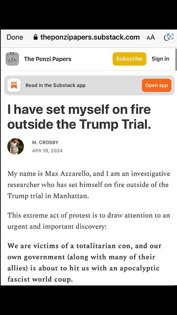 NEW: The man who lit himself on fire outside of Trump’s trial in NYC has been identified