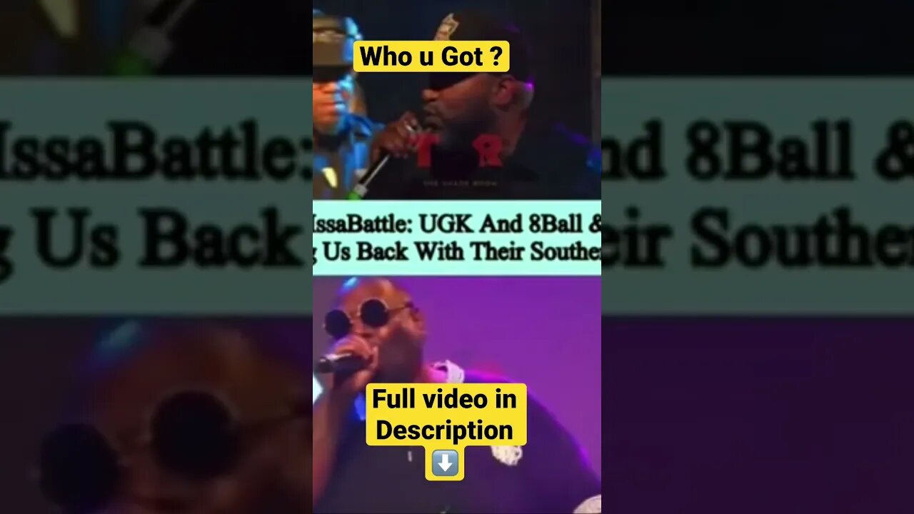 Who do u got in this Showdown #UGK Vz 8 Ball and MJG