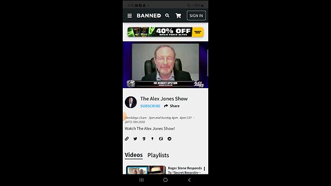 Banned.Video app om Android