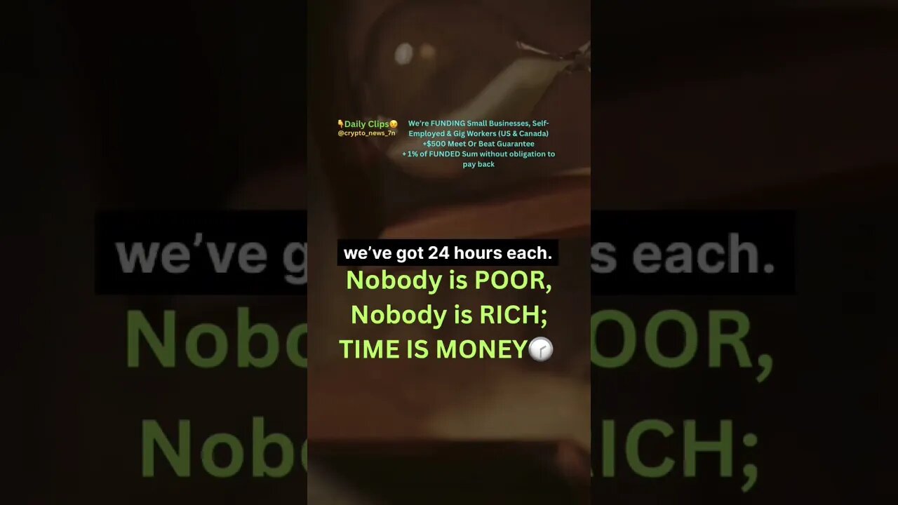 Nobody is POOR,Nobody is RICH;TIME IS MONEY🕝 #time #rich #poor #currency #24hours #opportunity #btc