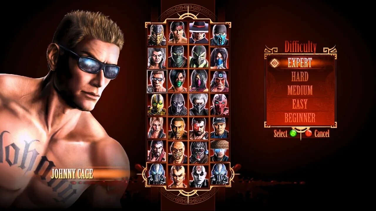 Mortal Kombat 9 - Johnny Cage High Level Ladder (No Matches/No Round Lost)