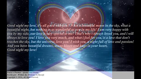 Good night my love, our love is special to me, I love you! [Message] [Quotes and Poems]