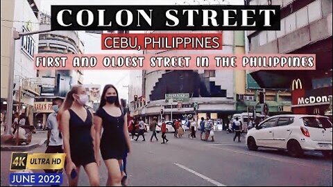 [4K CEBU 🇵🇭] COLON STREET Walking Tour | Oldest Street In The Philippines
