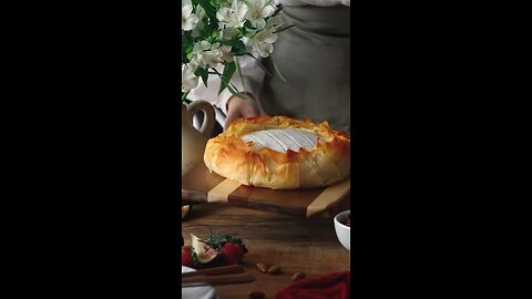 Brie cheese with red berry jam