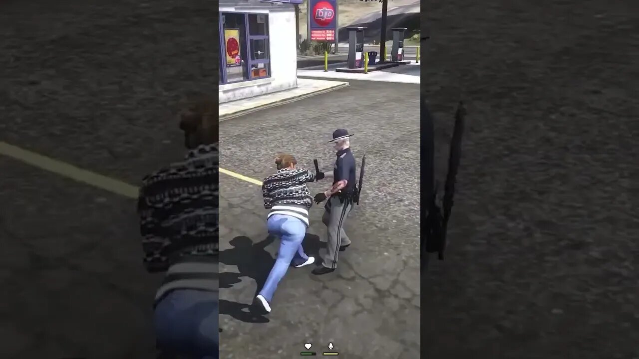GTA 5 RP NPC Woman Attacks Police! #shorts