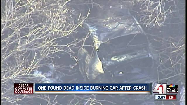 Car found burning in woods in Olathe