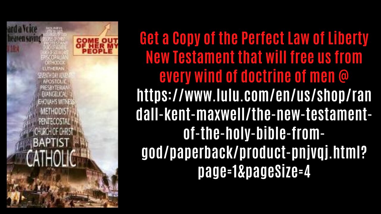 The Lord God almighty settles the debates on the Kingdom of God! The Perfect Law of Liberty Settles it!