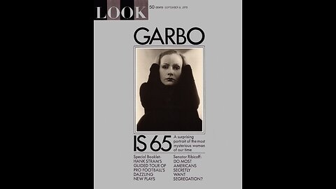 LOOK magazine 9/8/70 GARBO AT 65