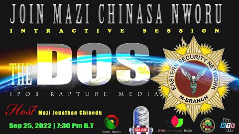 THE DOS: Join Live Emergency Interactive Session From Mazi Chinasa Nworu Via RBL | Sep 25, 2022