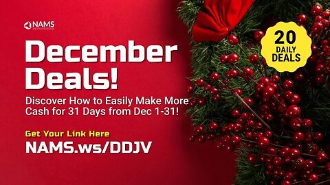 December Deals 2022 From David Perdew (NAMS) - Novice To Advanced Marketing System Xmas Blowout
