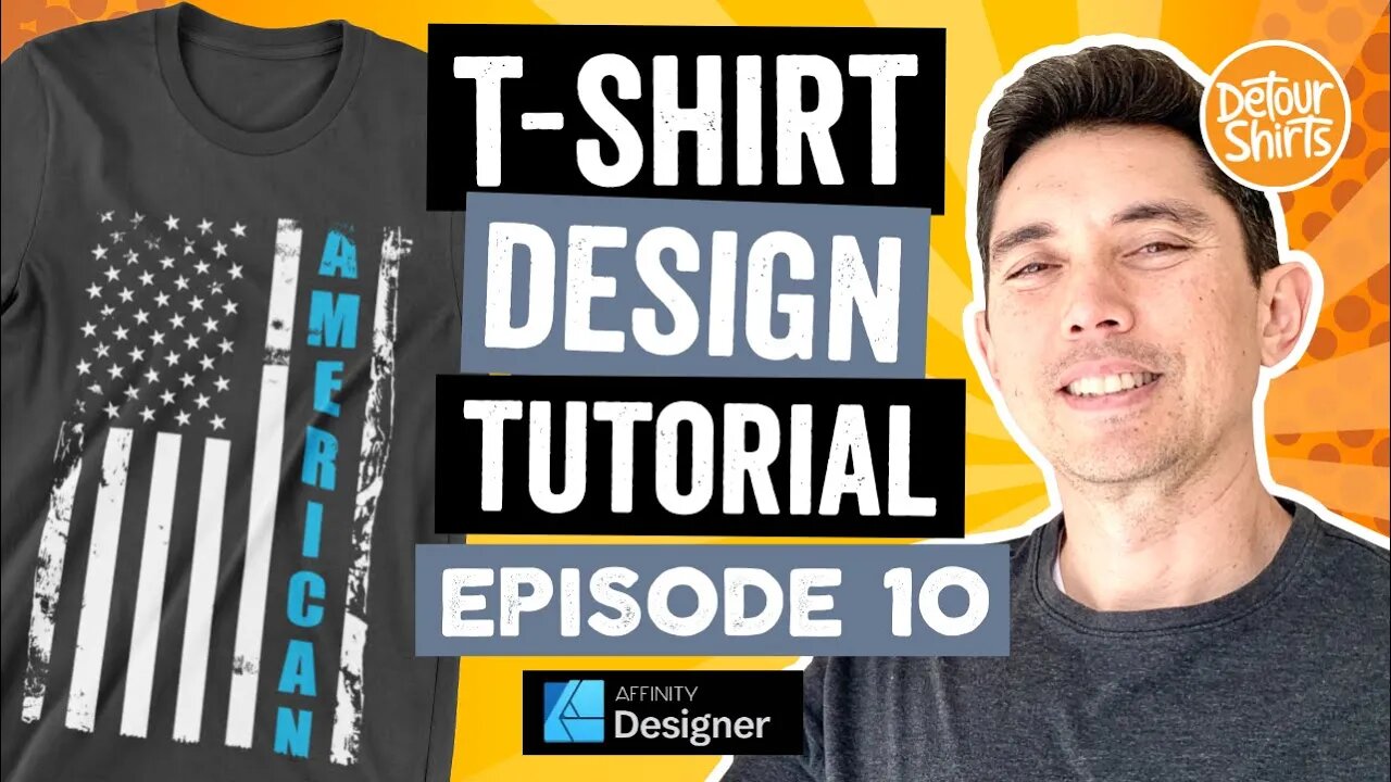How to Design a TShirt #10 | Grunge American Flag Distressed Texture Tutorial in Affinity Designer