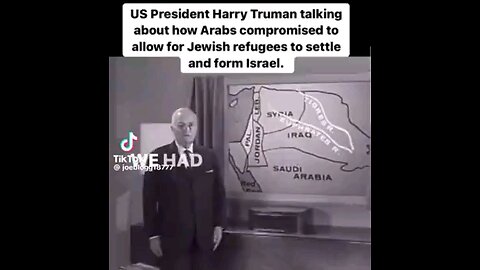 US president Harry Truman talking about the formation of Israel.