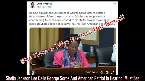 Shelia Jackson Lee Calls George Soros And American Patriot In Hearing! Must See!