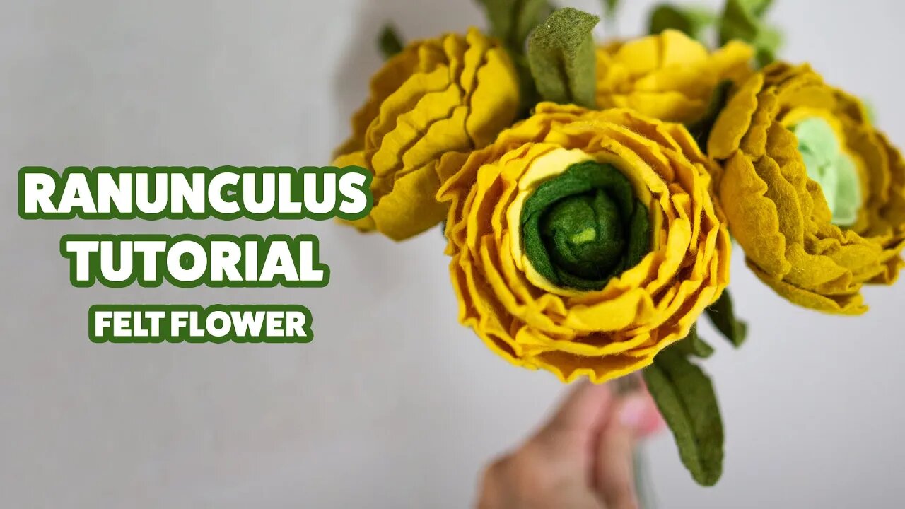 How to make a Ranunculus Felt Flower | DIY Felt Flower Ranunculus