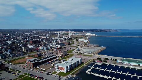 Downtown Charlottetown Delta & Peakes Quay Drone View