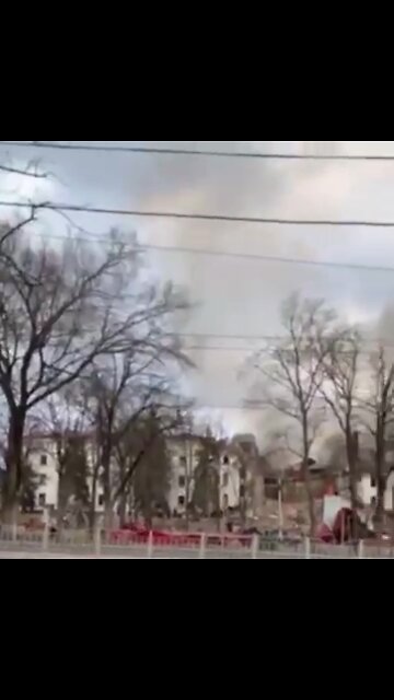 Mariupol theater where several hundred residents were sheltering bombed directly by #Russian forces.