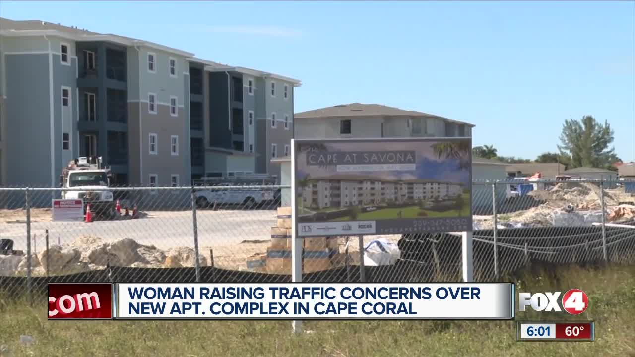 Resident raising traffic concerns over new apartment complex