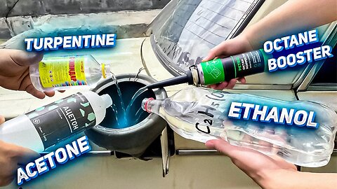 We add acetone (and other fluids) to gasoline - what will happen?