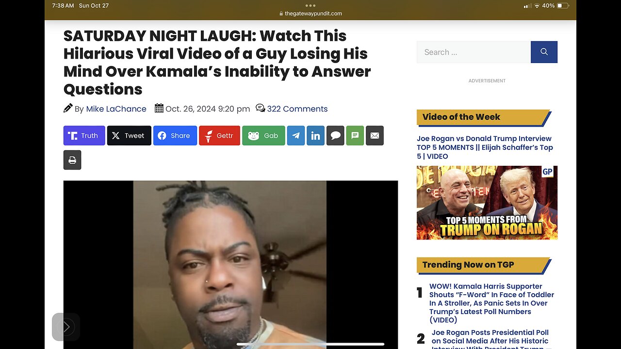 Hilarious Viral Video of a Guy Losing His Mind Over Kamala’s Inability to Answer Questions