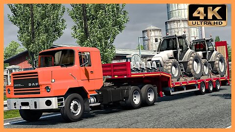 DAF NTT 2800 INTERCOOLER transporting TRACTORS | Euro Truck Simulator 2 Gameplay "4K"