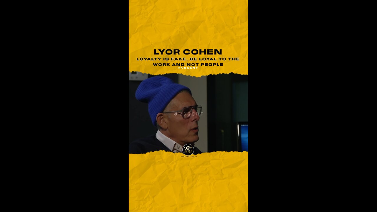 @lyorcohenr Loyalty is fake. Be loyal to the work and not people