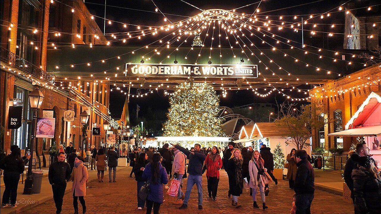 CANADA TORONTO Distillery Winter Village CHRISTMAS Market 2023 Open