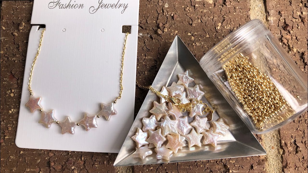 DIY necklace tutorial: make a smile necklace with freshwater pearl DL371