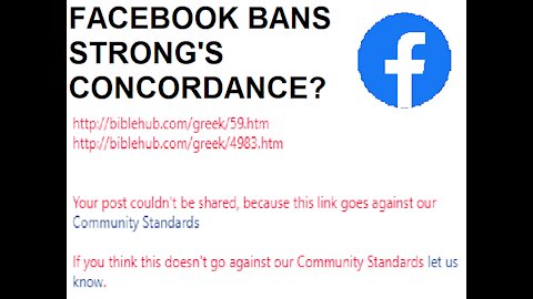 Facebook claims that Strong's Bible Concordance is Hate Speech