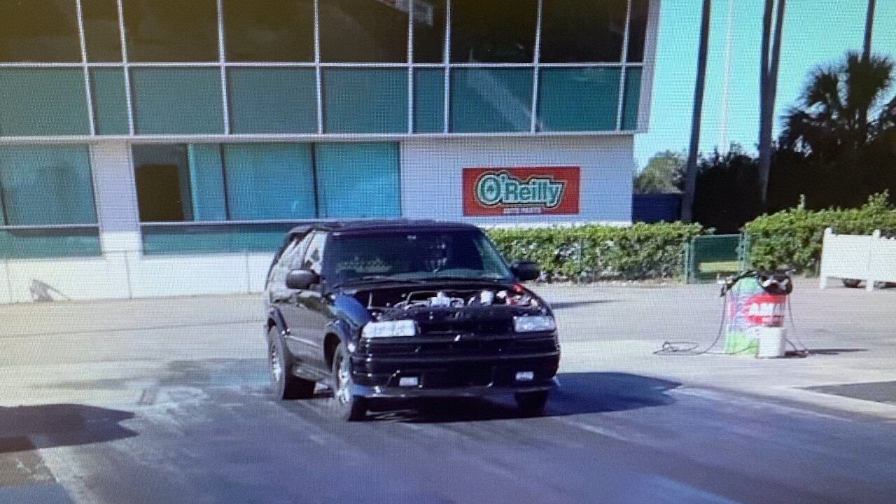 The Blazer doing half track wheelie!!!!