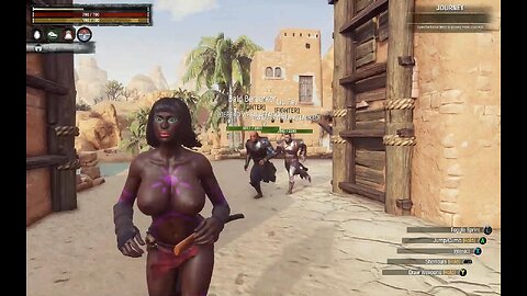 Conan Exiles, age of hero's, Building wall, Bouncing, busty, boobs, breast expansion, silicone tits